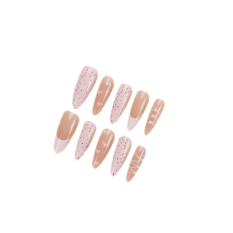 Wearing Nail Long French white edge nail piece Finished removable fake nail patch
Wearing Nail Long French white edge nail piece Finished removable fake nail patch