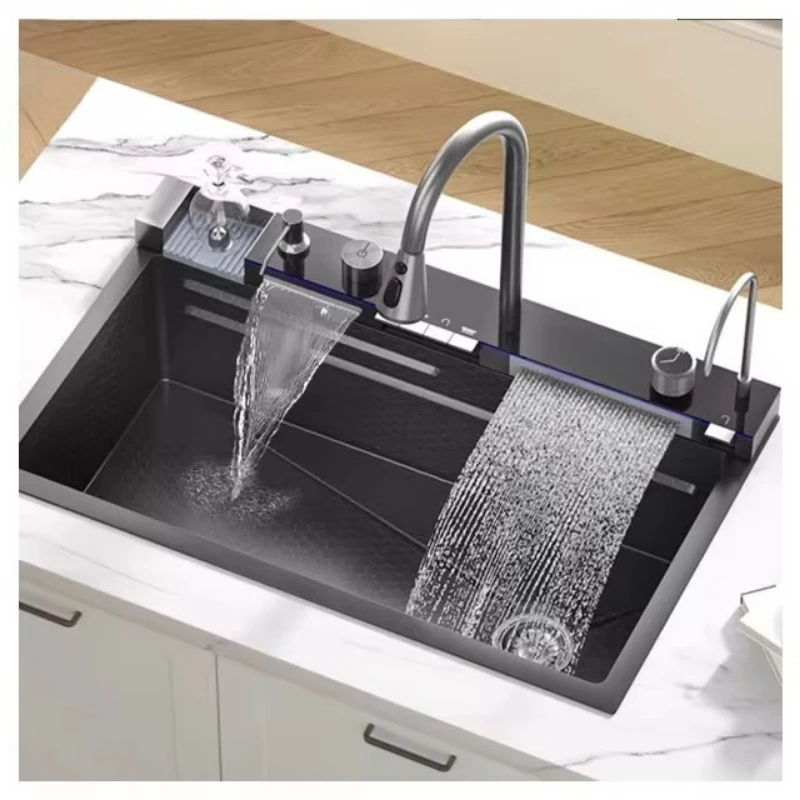 Smart LED Digital Display Kitchen Sink Multifunctional Modern Waterfall Stainless Steel Smart Kitchen Sink
Smart LED Digital Display Kitchen Sink Multifunctional Modern Waterfall Stainless Steel Smart Kitchen Sink