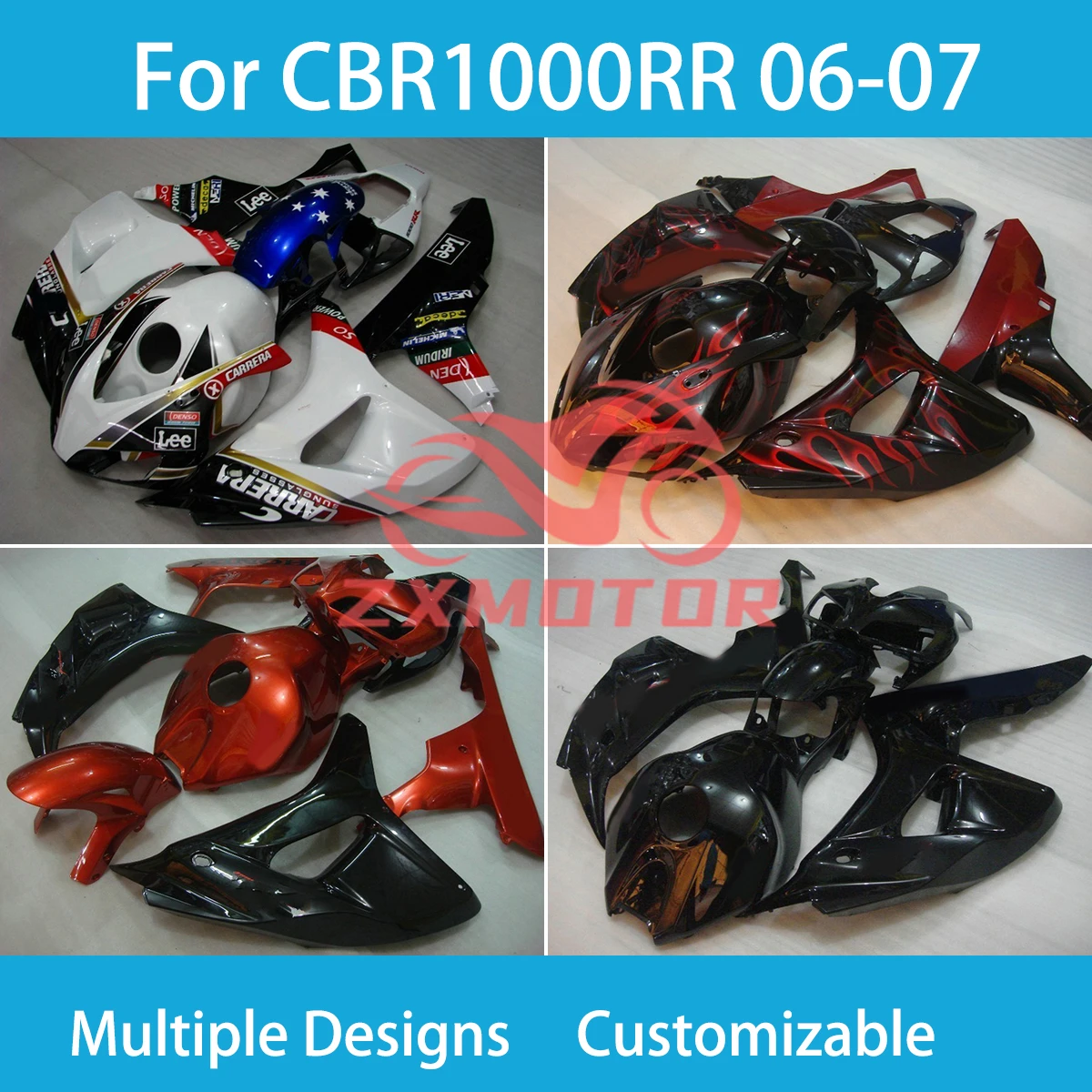 Aftermarket Parts Fairings for Honda CBR 1000RR 2006 2007 Motorcycle Full Body Customizable Fairing Kit CBR1000RR 06 07
Aftermarket Parts Fairings for Honda CBR 1000RR 2006 2007 Motorcycle Full Body Customizable Fairing Kit CBR1000RR 06 07