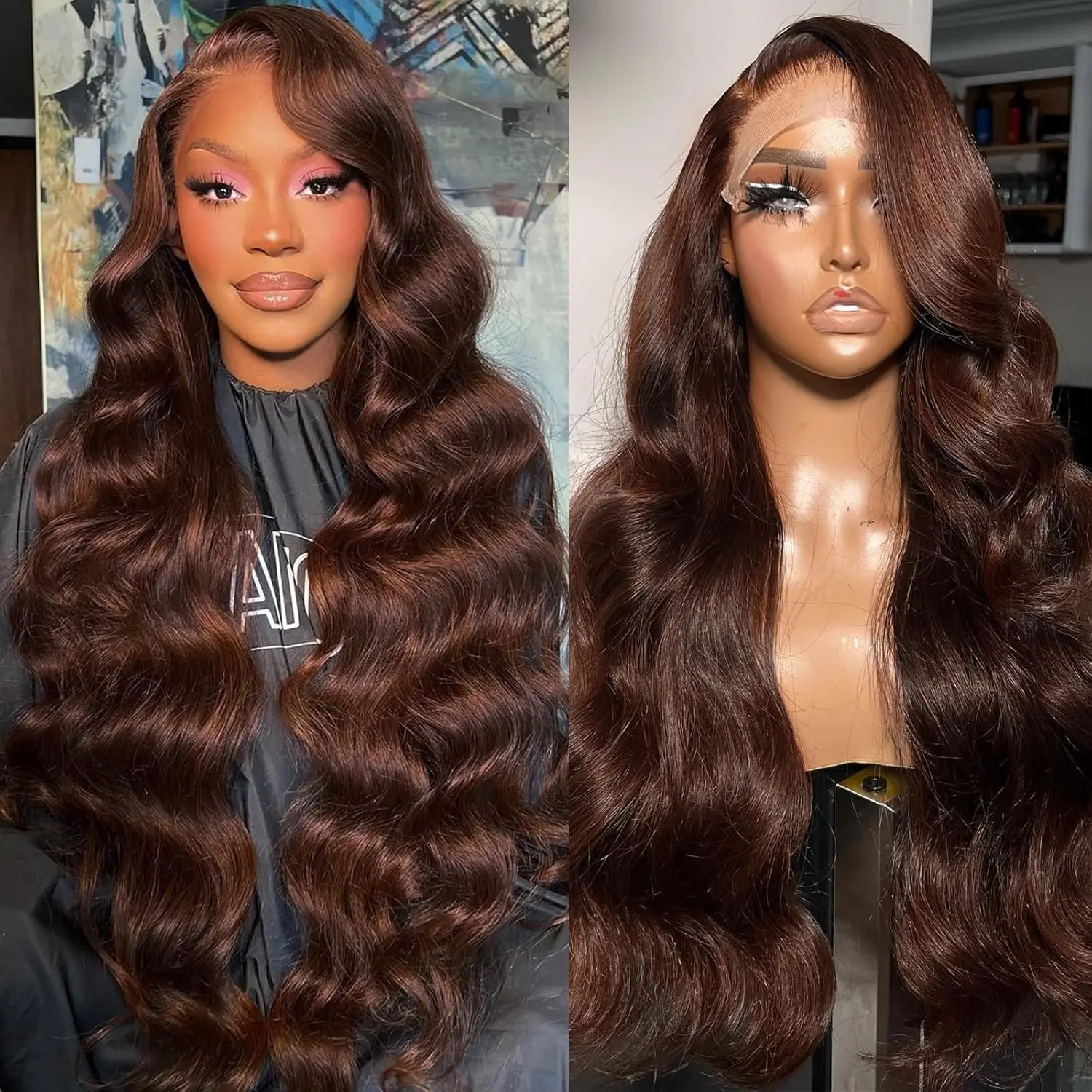 13x4 HD Lace Front Wig 180% Density Body Wave Chocolate Brown Brazilian Human Hair Wigs Brown Colored Wigs 8-34 inch For Women
13x4 HD Lace Front Wig 180% Density Body Wave Chocolate Brown Brazilian Human Hair Wigs Brown Colored Wigs 8-34 inch For Women