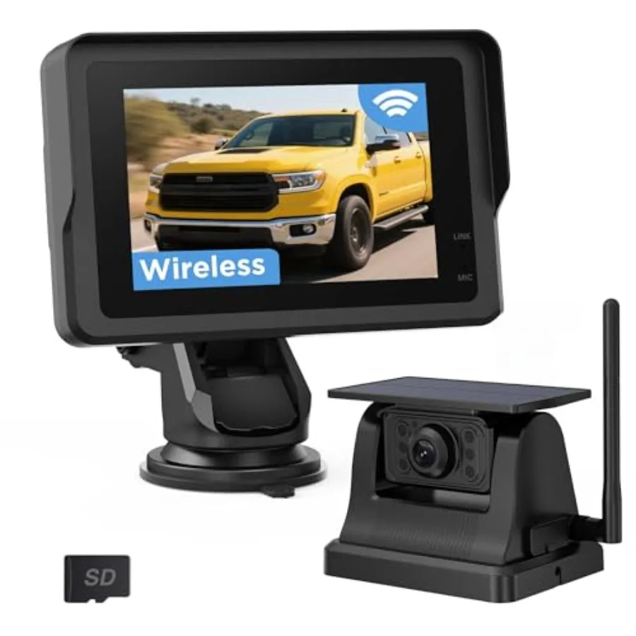Truck/RV/Trailer Backup Camera: Magnetic Mount, Solar-Powered, 28h Battery, IR Night Vision, IP69 Waterproof, 5'' HD 1080P Moni
Truck/RV/Trailer Backup Camera: Magnetic Mount, Solar-Powered, 28h Battery, IR Night Vision, IP69 Waterproof, 5'' HD 1080P Moni