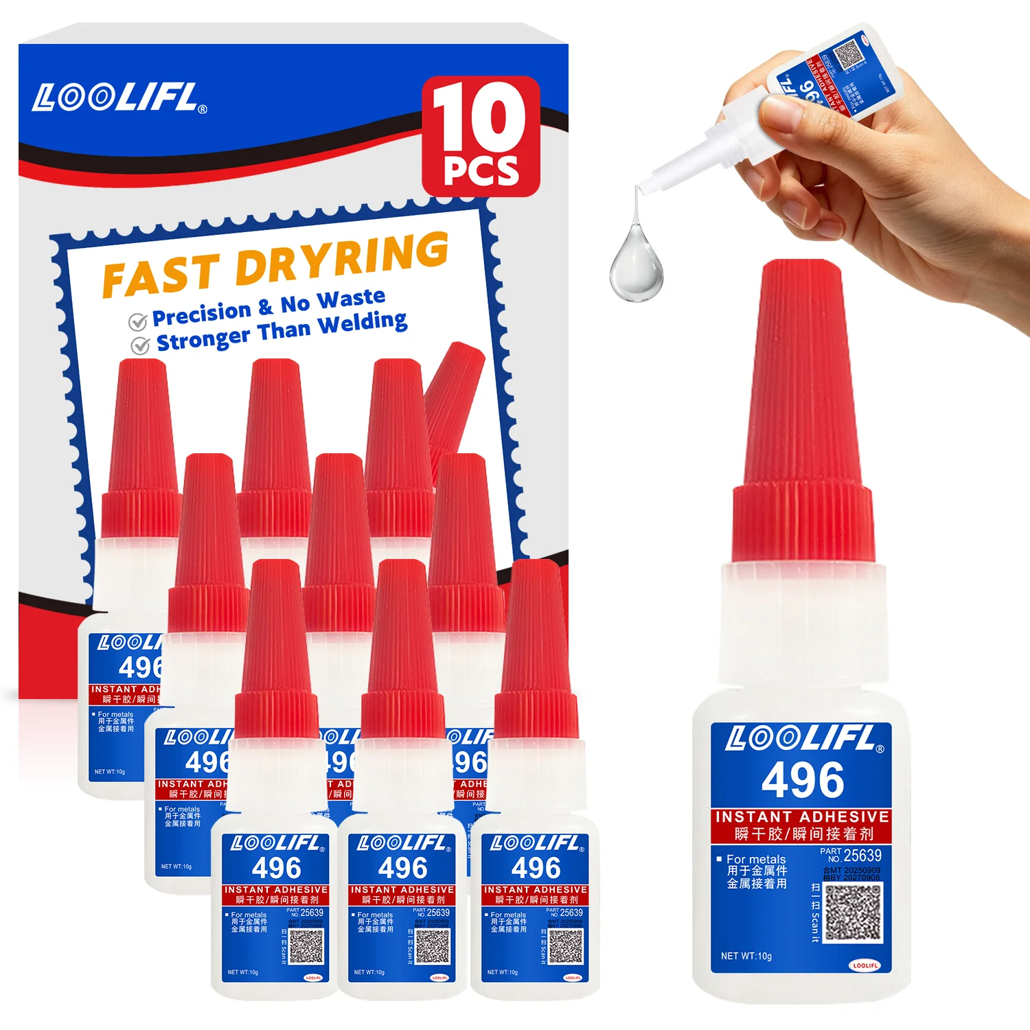LOOLIFL 496 Multi-Purpose Super Glue Cyanoacrylate Adhesive Instant Fast Adhesive Rubber Wood Glass Stronger All Bonding Glue
LOOLIFL 496 Multi-Purpose Super Glue Cyanoacrylate Adhesive Instant Fast Adhesive Rubber Wood Glass Stronger All Bonding Glue
