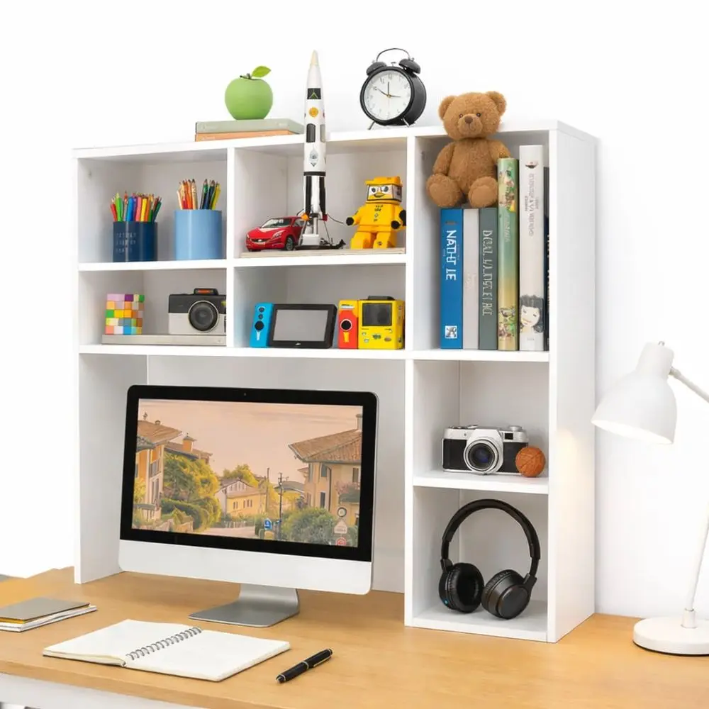 Desktop Bookshelf Wooden Storage Cabinet Large Capacity With 7 Compartments And 3 Adjustable Shelves Space Saving Desk Organize
Desktop Bookshelf Wooden Storage Cabinet Large Capacity With 7 Compartments And 3 Adjustable Shelves Space Saving Desk Organize