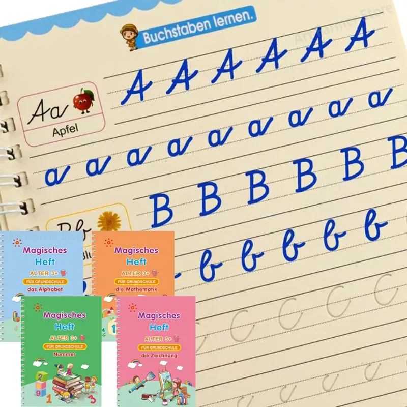 Reusable Learning Alphabet 3D Calligraphy Copybook Math German Book Drawing Numbers Education for Kids Practice Toy Gifts
Reusable Learning Alphabet 3D Calligraphy Copybook Math German Book Drawing Numbers Education for Kids Practice Toy Gifts