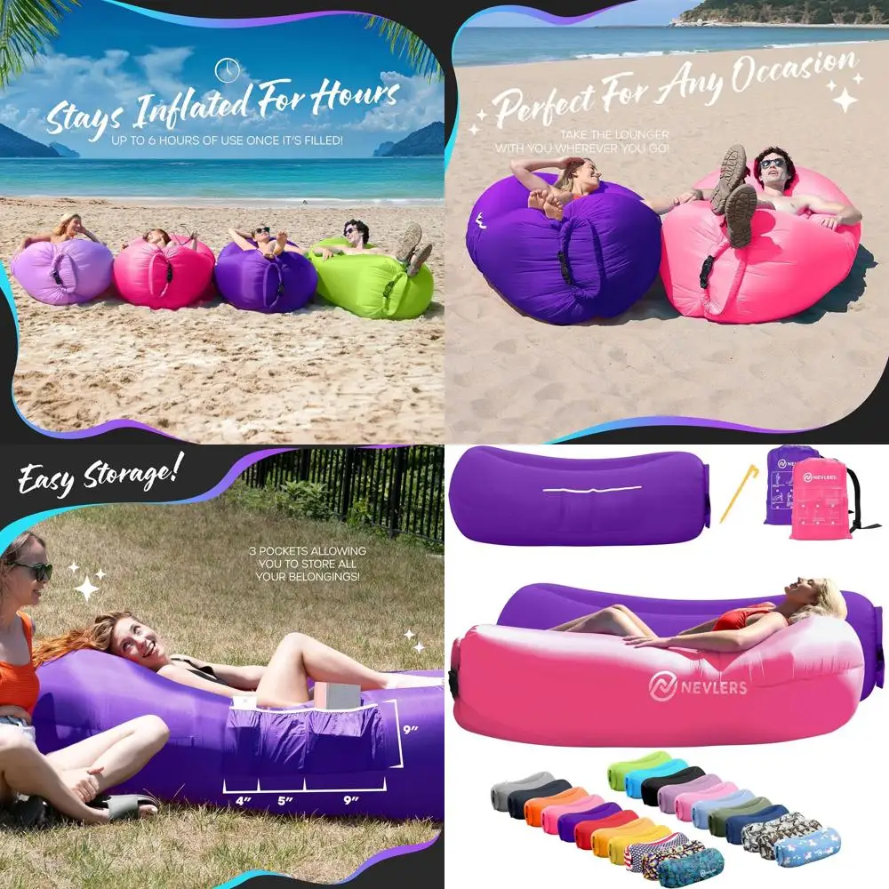 Комплект надувных шезлонгов, воздушный диван-диван | Идеально подходит для шезлонгов, кемпинговых стульев или портативного гамака | Дорожная сумка, колышки и
Комплект надувных шезлонгов, воздушный диван-диван | Идеально подходит для шезлонгов, кемпинговых стульев или портативного гамака | Дорожная сумка, колышки и