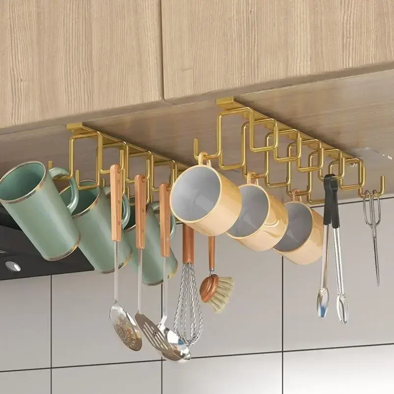 Punch-free Double-row Hooks Kitchen Cupboard Under Shelf Mug Cup Hanger Hook Iron Hanging Rack Holder Kitchen Cabinet Organizer
Punch-free Double-row Hooks Kitchen Cupboard Under Shelf Mug Cup Hanger Hook Iron Hanging Rack Holder Kitchen Cabinet Organizer