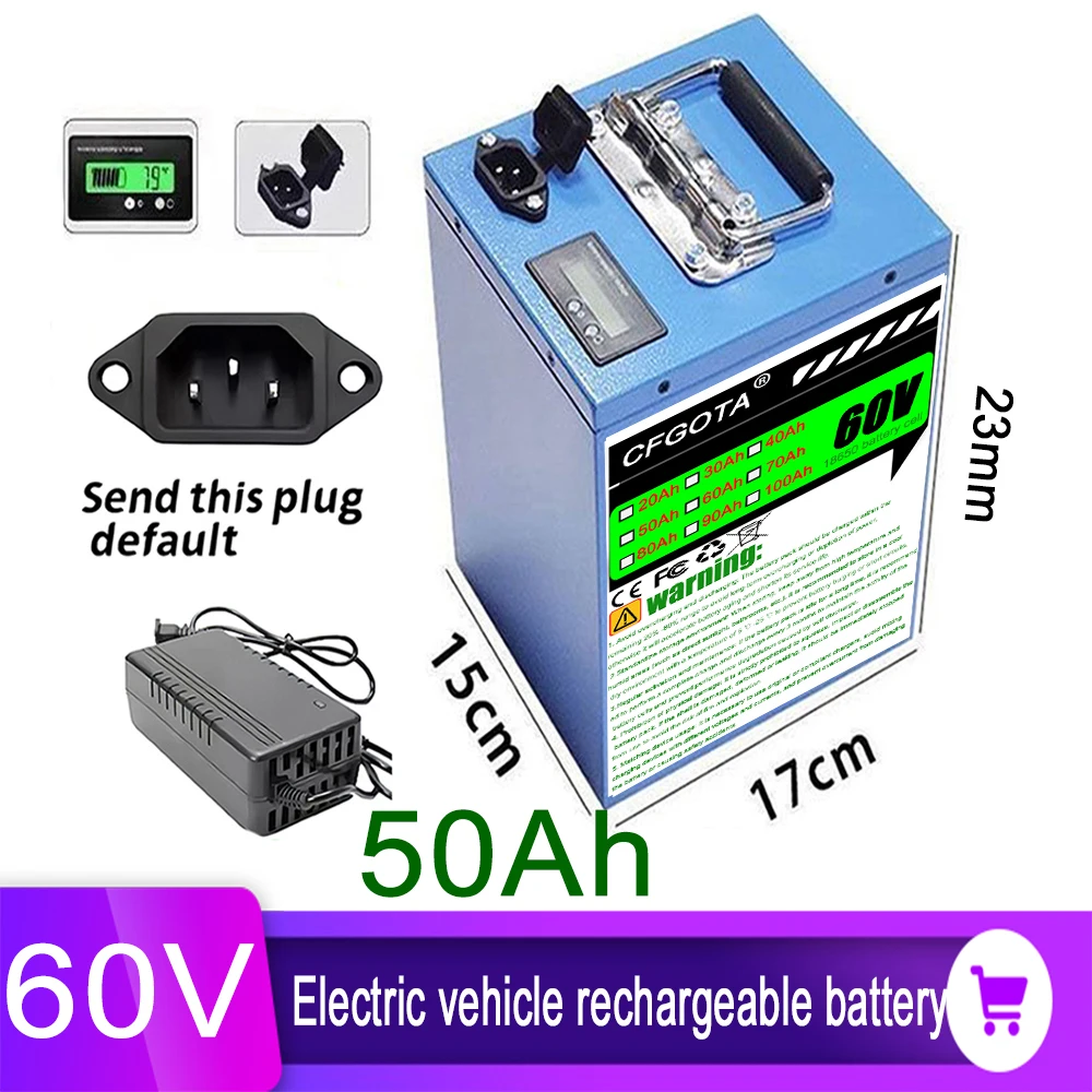 16S 60V 20-100Ah lithium battery pack 2000W high-power with built-in BMS for Motorcycle, scooter, Bicycle MotorReplace battery
16S 60V 20-100Ah lithium battery pack 2000W high-power with built-in BMS for Motorcycle, scooter, Bicycle MotorReplace battery