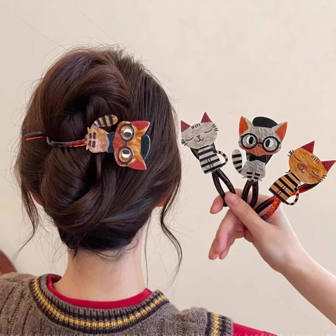 Cute Cartoon Cat Twist Hair Clips Women Acrylic Hair Claw Crab Holder Barrettes Hairpin Hairgrip Girls Fashion Hair Accessories
Cute Cartoon Cat Twist Hair Clips Women Acrylic Hair Claw Crab Holder Barrettes Hairpin Hairgrip Girls Fashion Hair Accessories