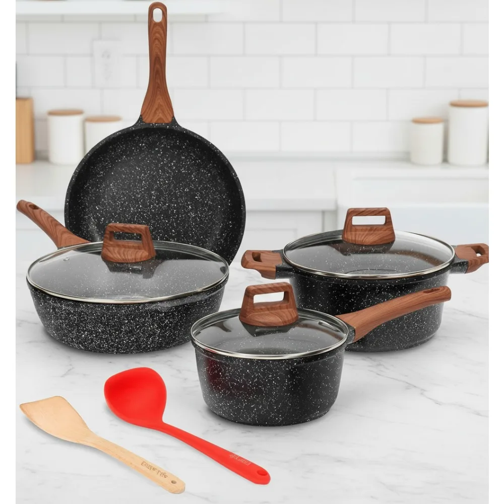 9-Piece Nonstick Cookware Set, Granite Coating Pots & Pans, All Stovetop Compatible, Healthy Cooking
9-Piece Nonstick Cookware Set, Granite Coating Pots & Pans, All Stovetop Compatible, Healthy Cooking