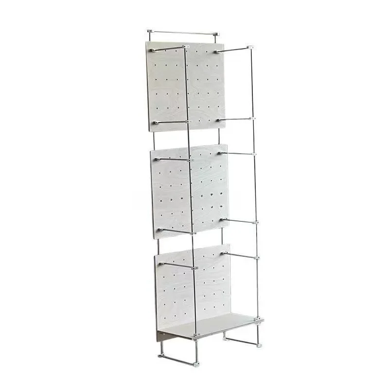 Simple decorative display stand Multi-layer stainless steel ocean plate shelf Birch hole board Optical axis storage rack
Simple decorative display stand Multi-layer stainless steel ocean plate shelf Birch hole board Optical axis storage rack