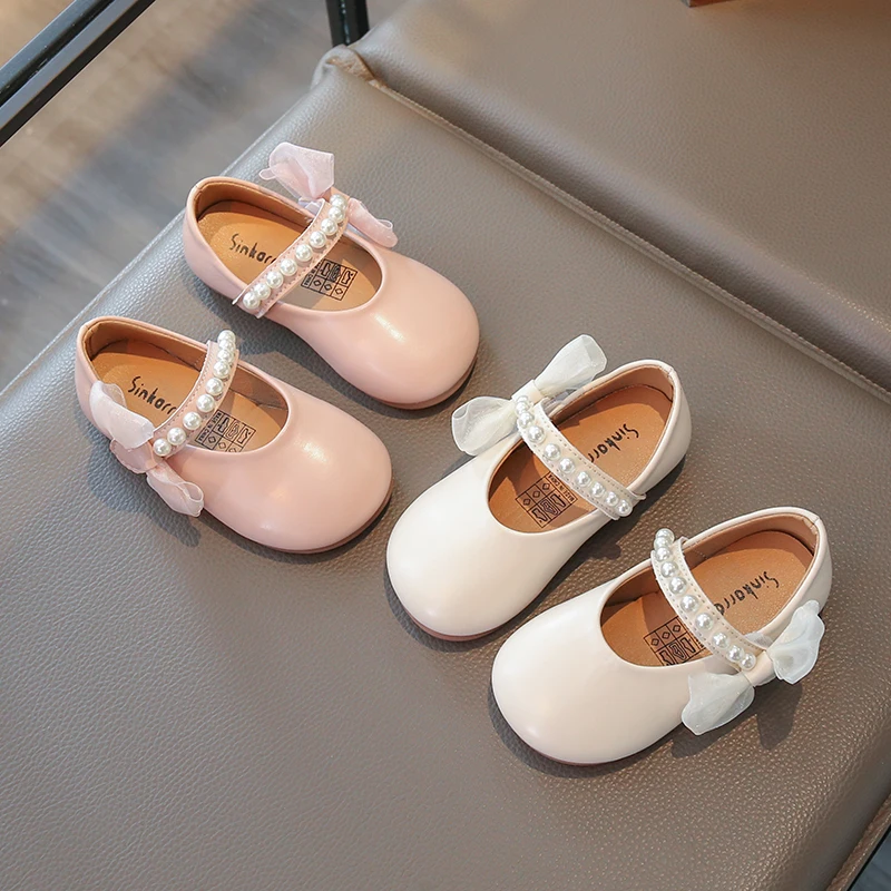 Spring Girl's Princess Shoes Bowknot Pearl Glossy Cute Kid's Flat Shoe Beige Pink Anti-slip Daily Charming Children Shoes 4-6Y
Spring Girl's Princess Shoes Bowknot Pearl Glossy Cute Kid's Flat Shoe Beige Pink Anti-slip Daily Charming Children Shoes 4-6Y