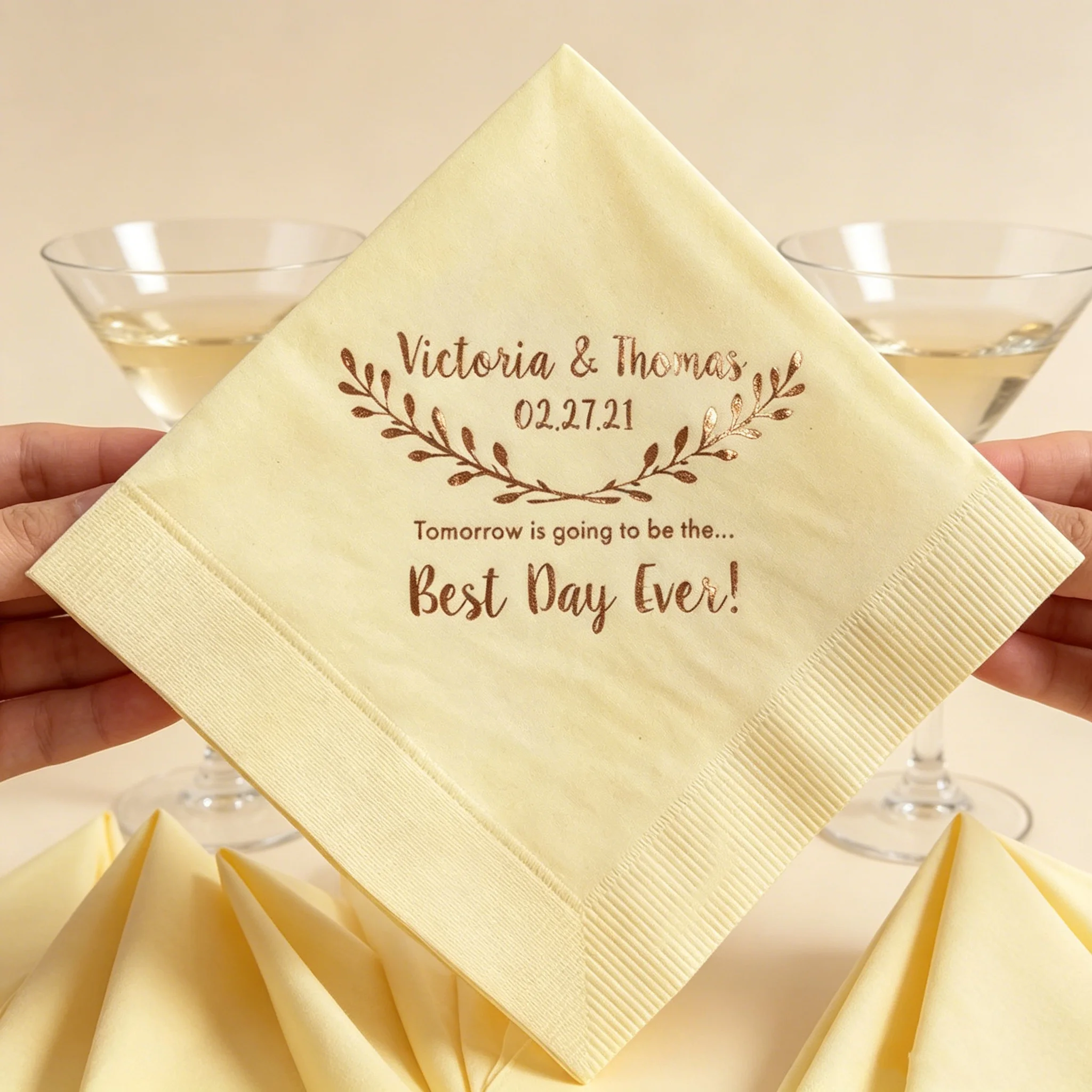 50pcs Custom Rehearsal Dinner Napkins, "Tomorrow is Going to Be the Best Day Ever" Printed Disposable Cocktail Napkins, Multi-Co
50pcs Custom Rehearsal Dinner Napkins, "Tomorrow is Going to Be the Best Day Ever" Printed Disposable Cocktail Napkins, Multi-Co