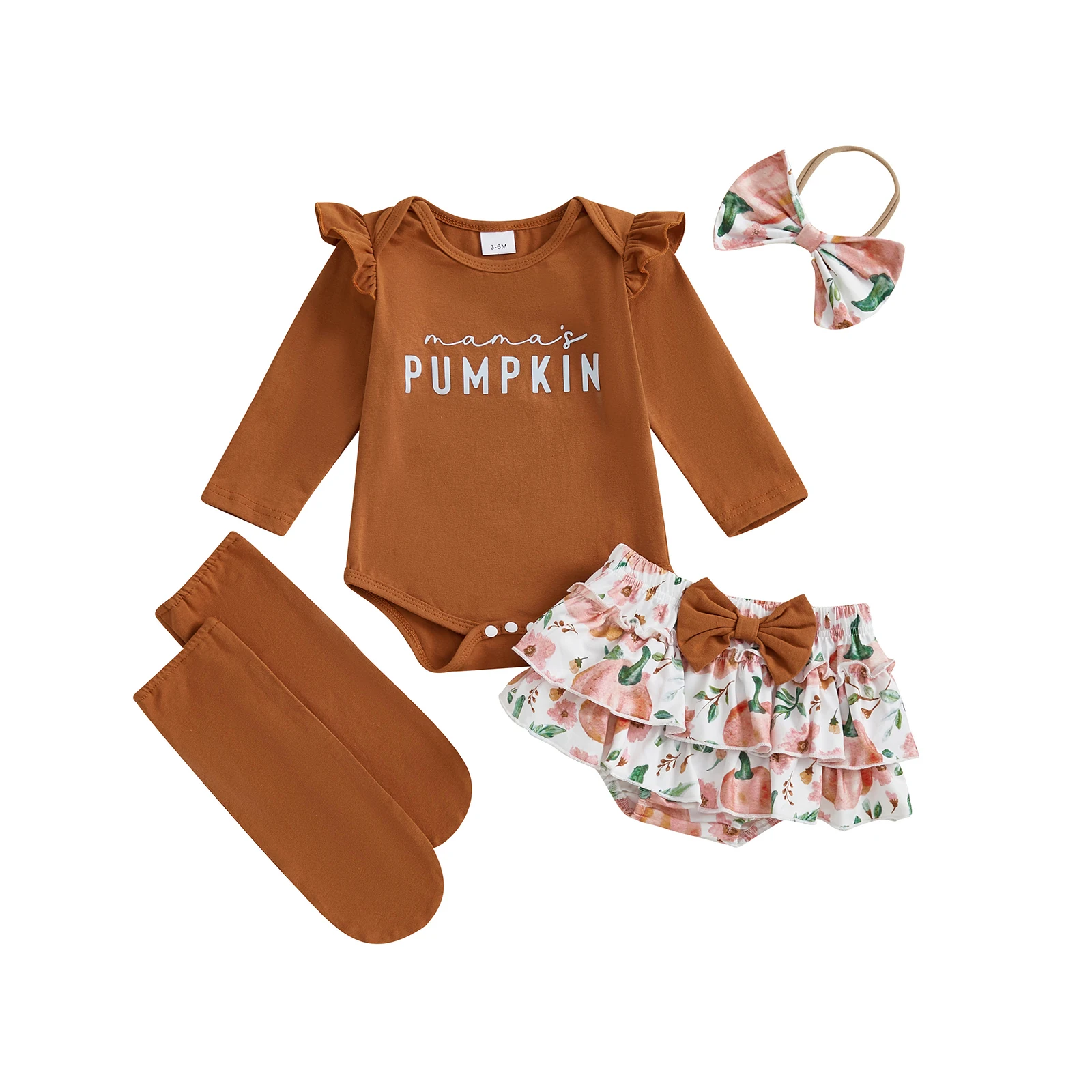 Baby Girl Halloween Outfit Letter Long Sleeve Romper Pumpkin Ruffle Shorts Bow Headband Solid Stockings
Baby Girl Halloween Outfit Letter Long Sleeve Romper Pumpkin Ruffle Shorts Bow Headband Solid Stockings