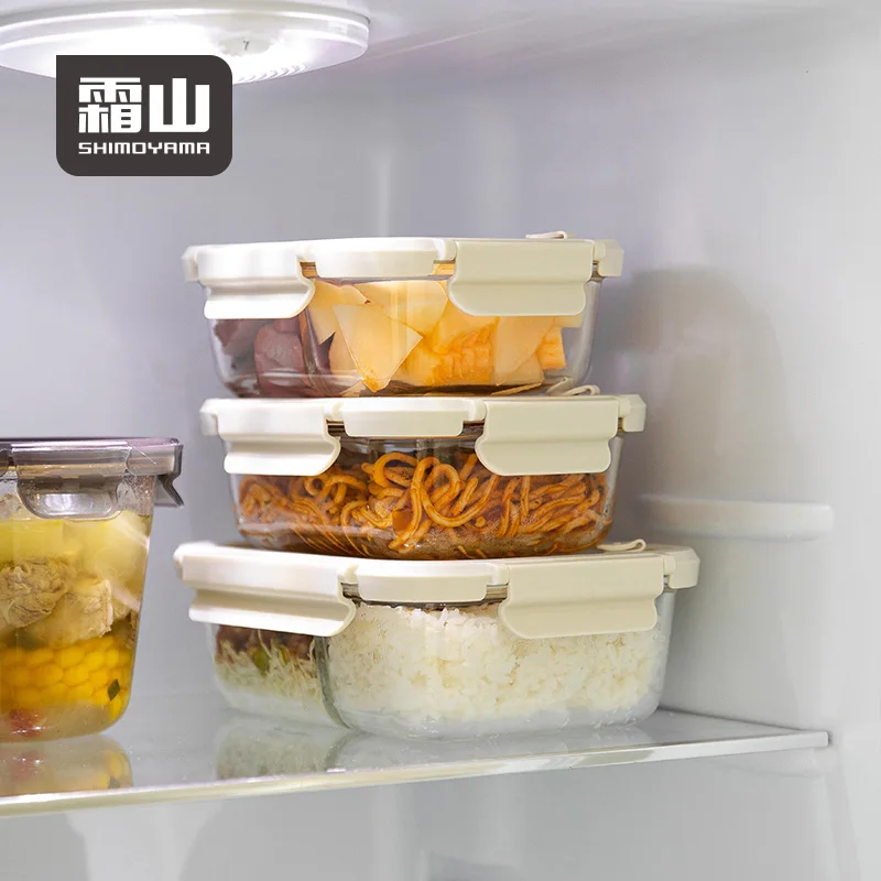 SHIMOYAMA Oven-Safe Glass Lunch Box Container Set with Lid Well Sealing Food Storage Preservation Crisper Food Container
SHIMOYAMA Oven-Safe Glass Lunch Box Container Set with Lid Well Sealing Food Storage Preservation Crisper Food Container