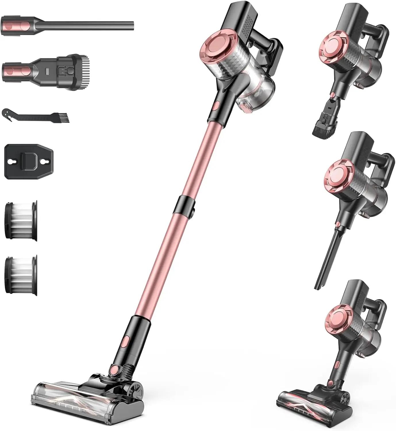 Lightweight Cordless Vacuum, 8-in-1 Stick Vac with Anti-Tangle & Self-Standing, 40Min Runtime, Green LED, for Hardwood & Carpet
Lightweight Cordless Vacuum, 8-in-1 Stick Vac with Anti-Tangle & Self-Standing, 40Min Runtime, Green LED, for Hardwood & Carpet