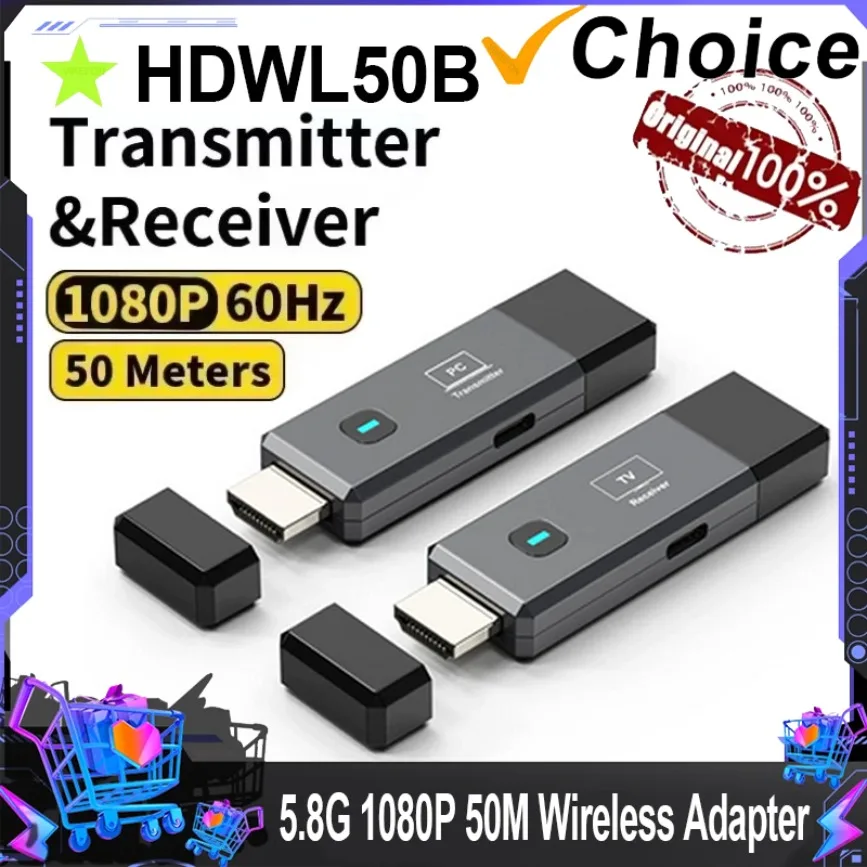 5.8G 1080P 50M Wireless HDMI-Compatible Video Audio Transmitter Receiver Extender Adapter Dongle For TV Monitor Projector PC
5.8G 1080P 50M Wireless HDMI-Compatible Video Audio Transmitter Receiver Extender Adapter Dongle For TV Monitor Projector PC