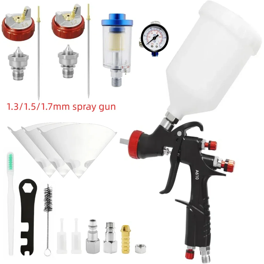 KCNKCN R500 LVLP Air Spray Gun Kit A610 Automotive Paint Gun 1.3/1.5/1.7mmNozzles Paint Spray Gun Professional Airbrush For Car
KCNKCN R500 LVLP Air Spray Gun Kit A610 Automotive Paint Gun 1.3/1.5/1.7mmNozzles Paint Spray Gun Professional Airbrush For Car