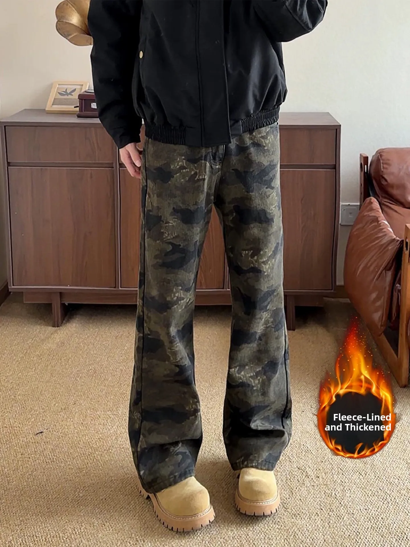 American Sle Fce Lined Thi Warm Men's Jeans Retro Camouflage Bell Bot High Street Vibe Workwear Casual Straight Leg
American Sle Fce Lined Thi Warm Men's Jeans Retro Camouflage Bell Bot High Street Vibe Workwear Casual Straight Leg