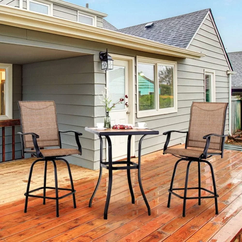 3 PCS Patio Swivel Bar Set Outdoor Furniture Bar Height Bistro Set, 2 Bar Stools and 1 Table Garden Furniture Sets
3 PCS Patio Swivel Bar Set Outdoor Furniture Bar Height Bistro Set, 2 Bar Stools and 1 Table Garden Furniture Sets