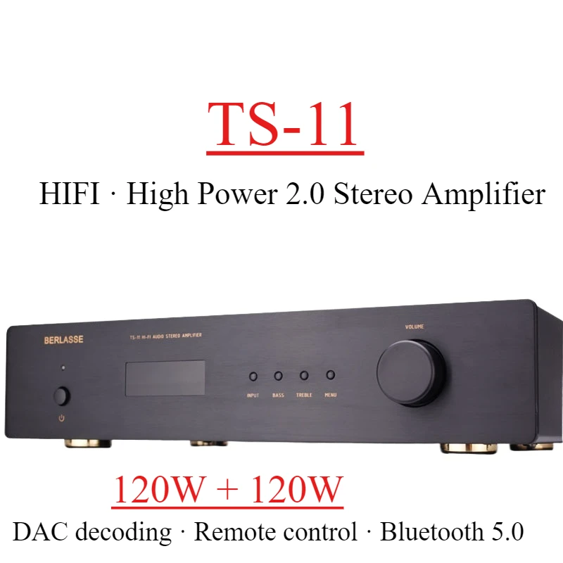 BERLASSE TS-11 Новый HIFI High Power Home 2.0 двухканальный стереоусилитель с дистанционным управлением Bluetooth 5.0
BERLASSE TS-11 Новый HIFI High Power Home 2.0 двухканальный стереоусилитель с дистанционным управлением Bluetooth 5.0