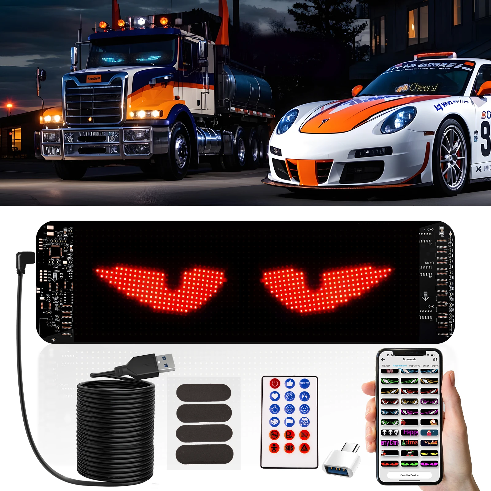 Car LED Sign Bluetooth APP LED Matrix Pixel Panel Night Light DIY Programmable Flexible LED Display For Truck Car Store Bar
Car LED Sign Bluetooth APP LED Matrix Pixel Panel Night Light DIY Programmable Flexible LED Display For Truck Car Store Bar