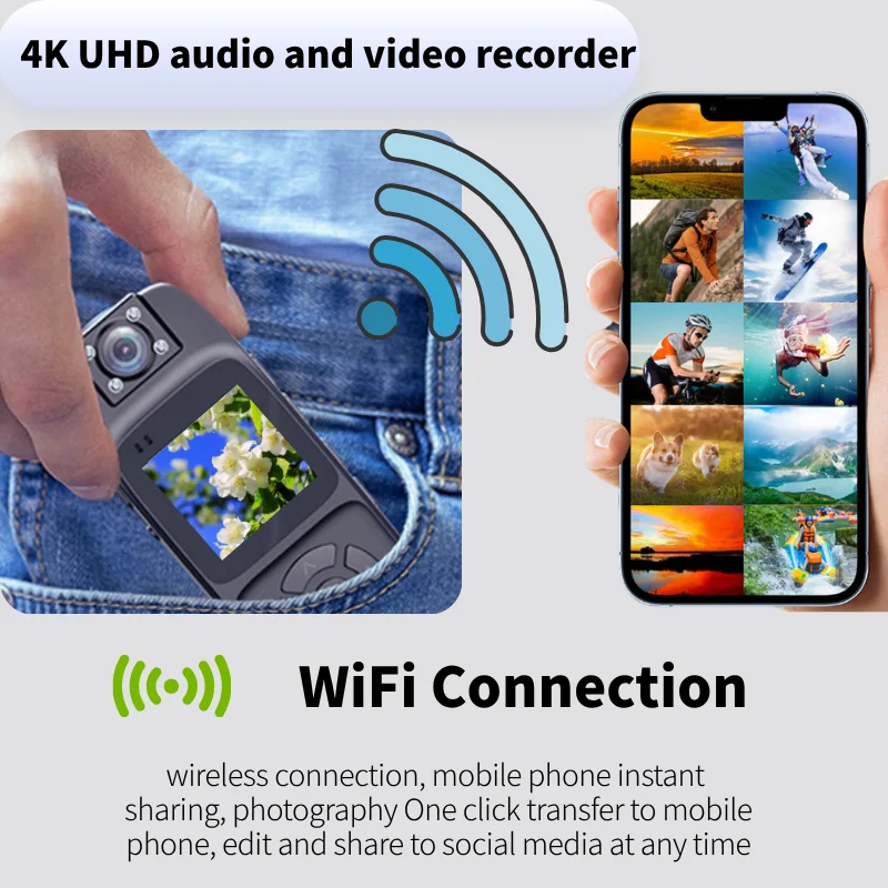 New Portable Wifi Camera 4K HD Digital Video Recorder Back Clip Body Cam Night Vision Sports Miniature Camcorder
New Portable Wifi Camera 4K HD Digital Video Recorder Back Clip Body Cam Night Vision Sports Miniature Camcorder