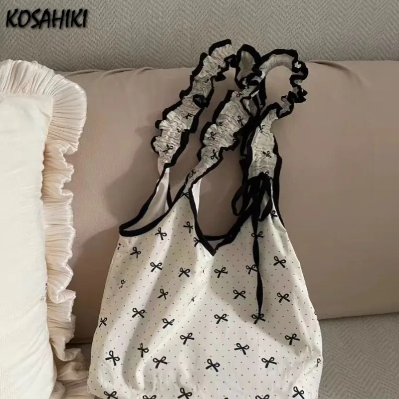 Y2k Эстетические сказочные модные сумки с бантом и принтом подмышки, повседневные плиссированные женские сумки в горошек на шнурке, универсальные сумки на плечо
Y2k Эстетические сказочные модные сумки с бантом и принтом подмышки, повседневные плиссированные женские сумки в горошек на шнурке, универсальные сумки на плечо
