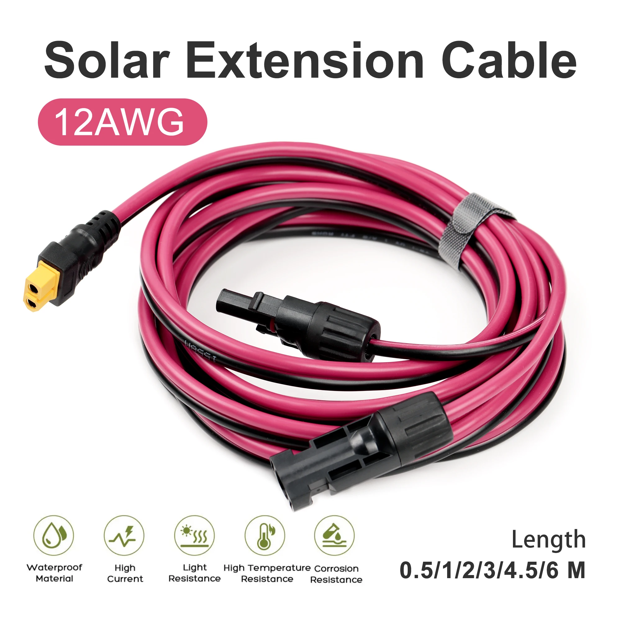 Разъем XT60 «мама» для солнечной панели, шнур питания 12AWG, зарядный кабель для хранения энергии, фотоэлектрические элементы, аксессуары для солнечной системы 
Разъем XT60 «мама» для солнечной панели, шнур питания 12AWG, зарядный кабель для хранения энергии, фотоэлектрические элементы, аксессуары для солнечной системы