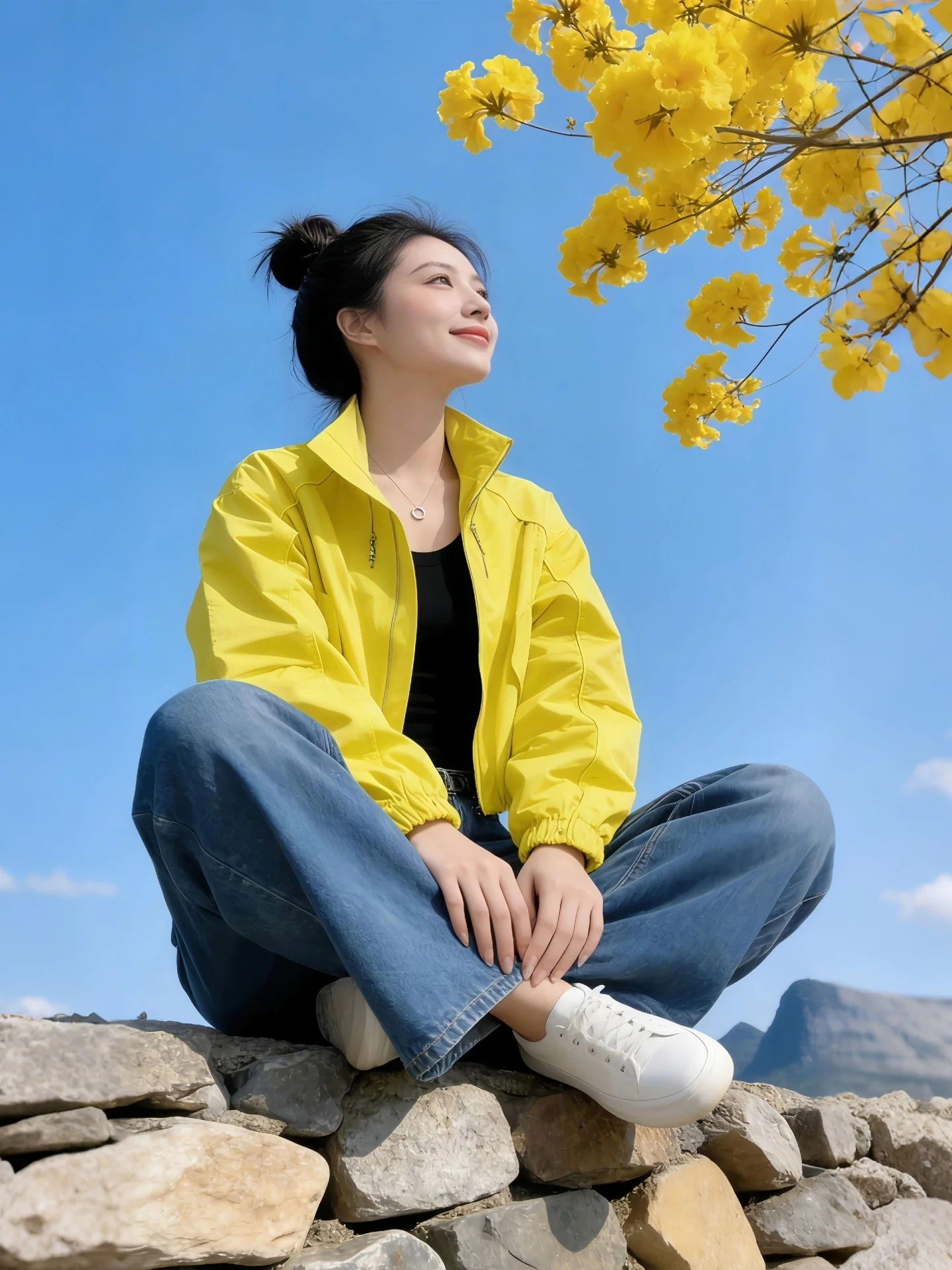 Spring Autumn Short Jacket Women's Loose Fit Zipper Stand Collar Casual Style Yellow Color Versatile Slimming Top Coat
Spring Autumn Short Jacket Women's Loose Fit Zipper Stand Collar Casual Style Yellow Color Versatile Slimming Top Coat