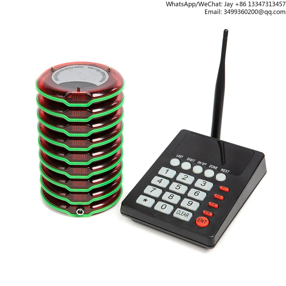 Wireless Restaurant Guest Table Call Button Paging Waiter Pager Receiver Pager Beeper Service Calling System With Screen Cafe