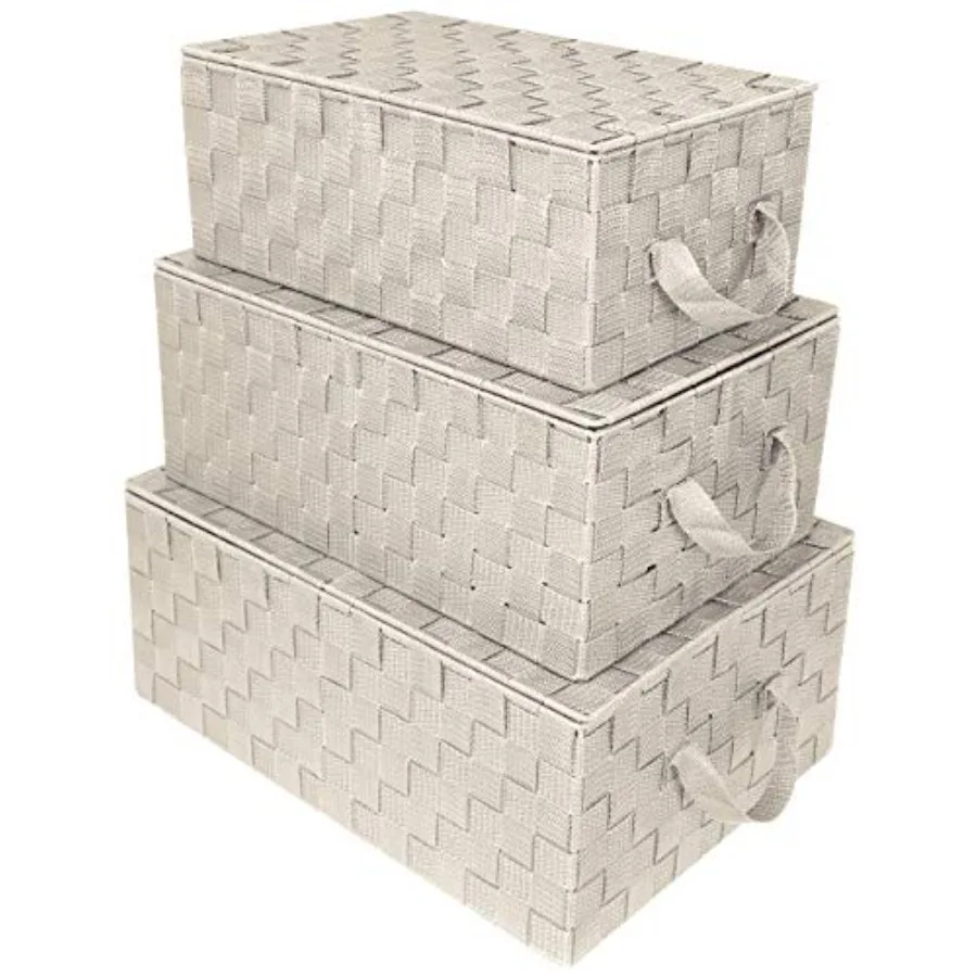 Set of 3 Storage Baskets for Organizing with Lid, Mesh Hand-Woven Design, Linen Closet Organizers and Storage, Organizer Storag
Set of 3 Storage Baskets for Organizing with Lid, Mesh Hand-Woven Design, Linen Closet Organizers and Storage, Organizer Storag