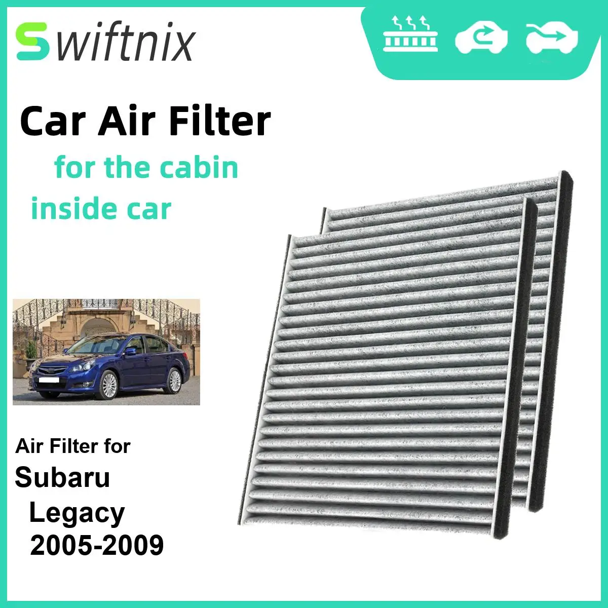 Воздушный фильтр с активированным углем для Subaru Legacy 2005-2009 CF9846A 63210-AG000 63210-AG001 72880-XA00A, 2 шт.
Воздушный фильтр с активированным углем для Subaru Legacy 2005-2009 CF9846A 63210-AG000 63210-AG001 72880-XA00A, 2 шт.