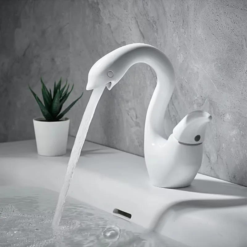 Creative Swan Basin Faucet Full Copper Bathroom Cabinet Washbasin Hot and Cold Faucet
Creative Swan Basin Faucet Full Copper Bathroom Cabinet Washbasin Hot and Cold Faucet