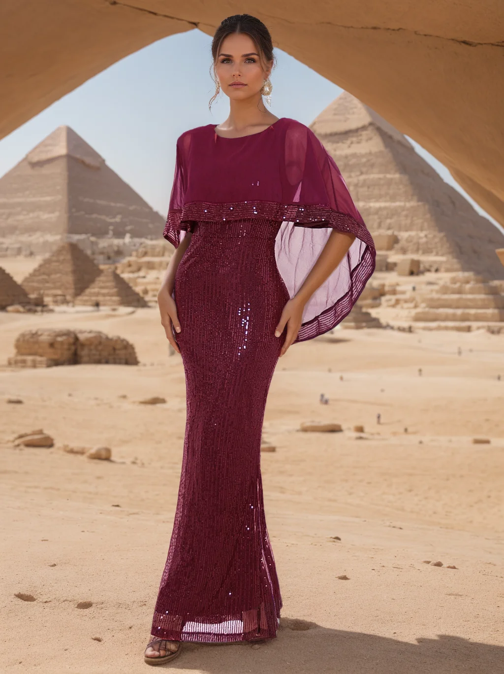 Batwing Sleeve Long Sequined Maxi Dress Patchwork Chiffon Elegant Stretch Evening Party Prom Gown for Women
Batwing Sleeve Long Sequined Maxi Dress Patchwork Chiffon Elegant Stretch Evening Party Prom Gown for Women