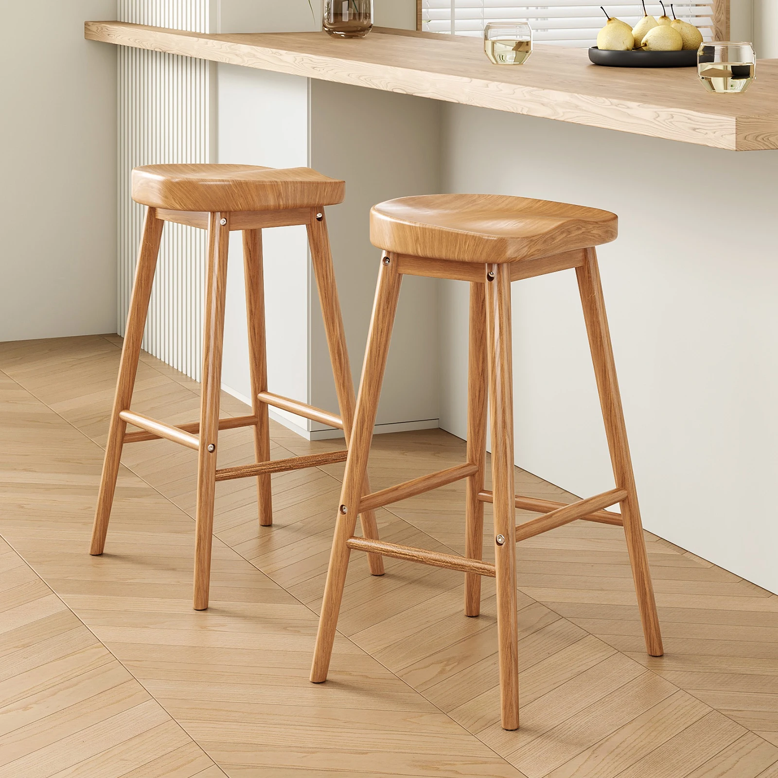 Farini Set of 2 Solid Wood Bar Stools, Counter Height Kitchen Chairs, Classic Design for Home Bar, Island, Pub Table
Farini Set of 2 Solid Wood Bar Stools, Counter Height Kitchen Chairs, Classic Design for Home Bar, Island, Pub Table