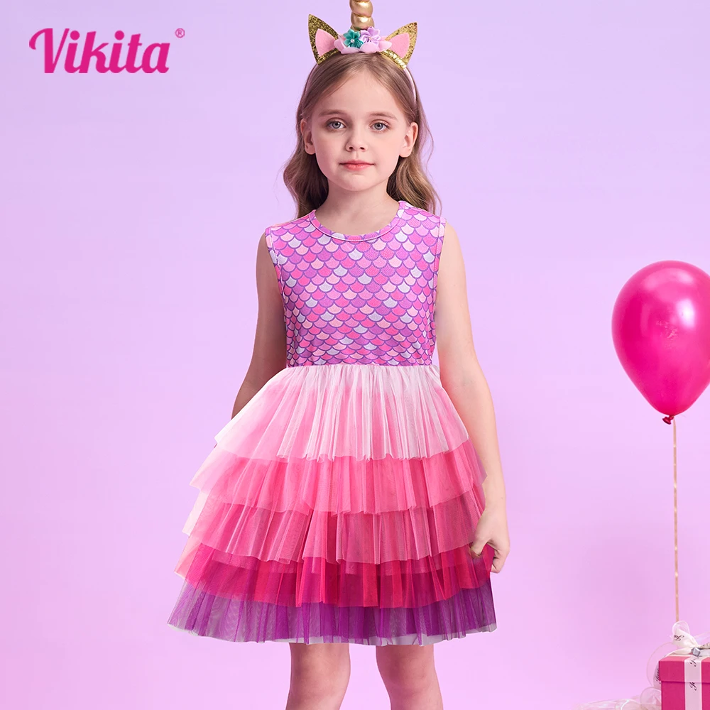 VIKITA Girls Summer Tutu Dress for Kids Princess Birthday Party Prom Gown Girls Mermaid Print Mesh Tulle Dresses Prom Gown 3-12Y
VIKITA Girls Summer Tutu Dress for Kids Princess Birthday Party Prom Gown Girls Mermaid Print Mesh Tulle Dresses Prom Gown 3-12Y
