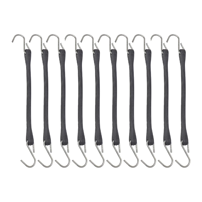 10 Pack 9" Heavy Duty Natural Rubber Tarp Straps Tarp Tie Down Bungee Cords
10 Pack 9" Heavy Duty Natural Rubber Tarp Straps Tarp Tie Down Bungee Cords