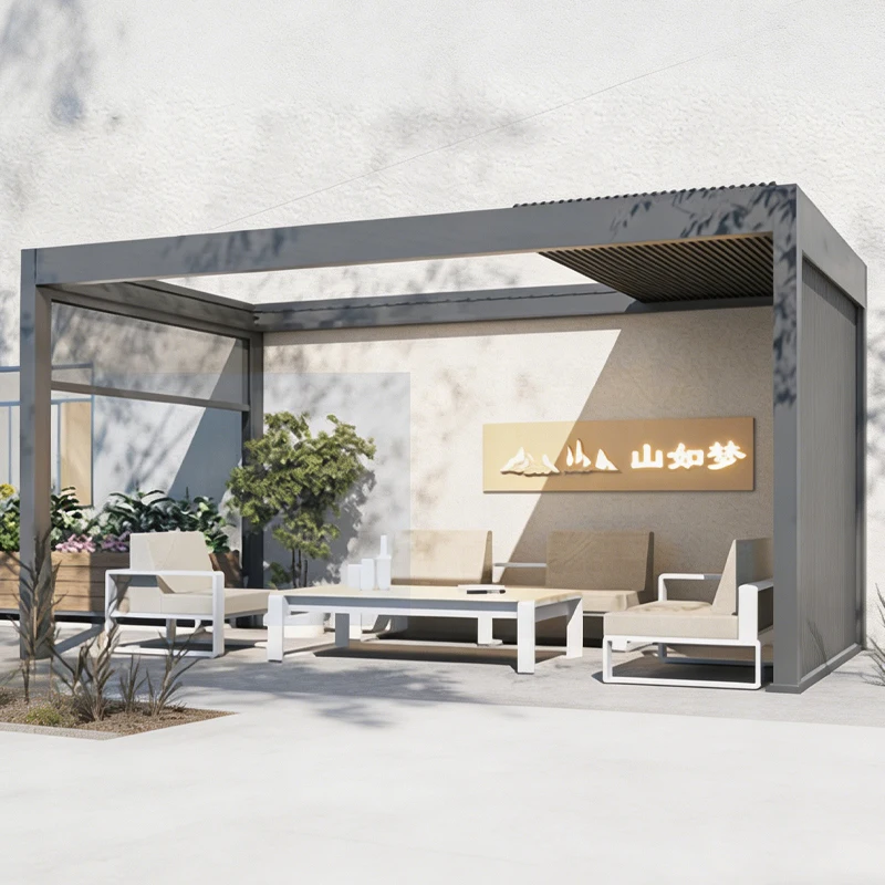 Modern Aluminum Pergola Louver Roof Gazebo Waterproof Windproof Outdoor Sunshade Pavilion for Garden Balcony Terrace Heat Insula
Modern Aluminum Pergola Louver Roof Gazebo Waterproof Windproof Outdoor Sunshade Pavilion for Garden Balcony Terrace Heat Insula