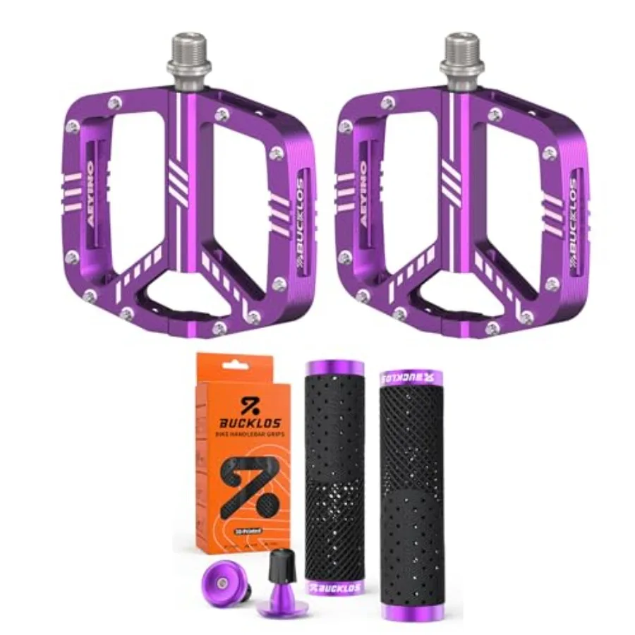 MTB Flat Bicycle Platform Aluminum Alloy Non-Slip Pedals and GR800 3D Printed TPU Non-Slip Bike Handlebar Grips-Purple
MTB Flat Bicycle Platform Aluminum Alloy Non-Slip Pedals and GR800 3D Printed TPU Non-Slip Bike Handlebar Grips-Purple