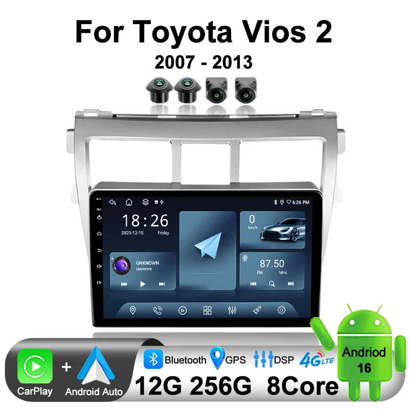 Android 16 Car Stereo Radio For Toyota Vios 2 2007-2013 Car Multimedia Video Player Wireless Carplay GPS Navigation With Screen
Android 16 Car Stereo Radio For Toyota Vios 2 2007-2013 Car Multimedia Video Player Wireless Carplay GPS Navigation With Screen