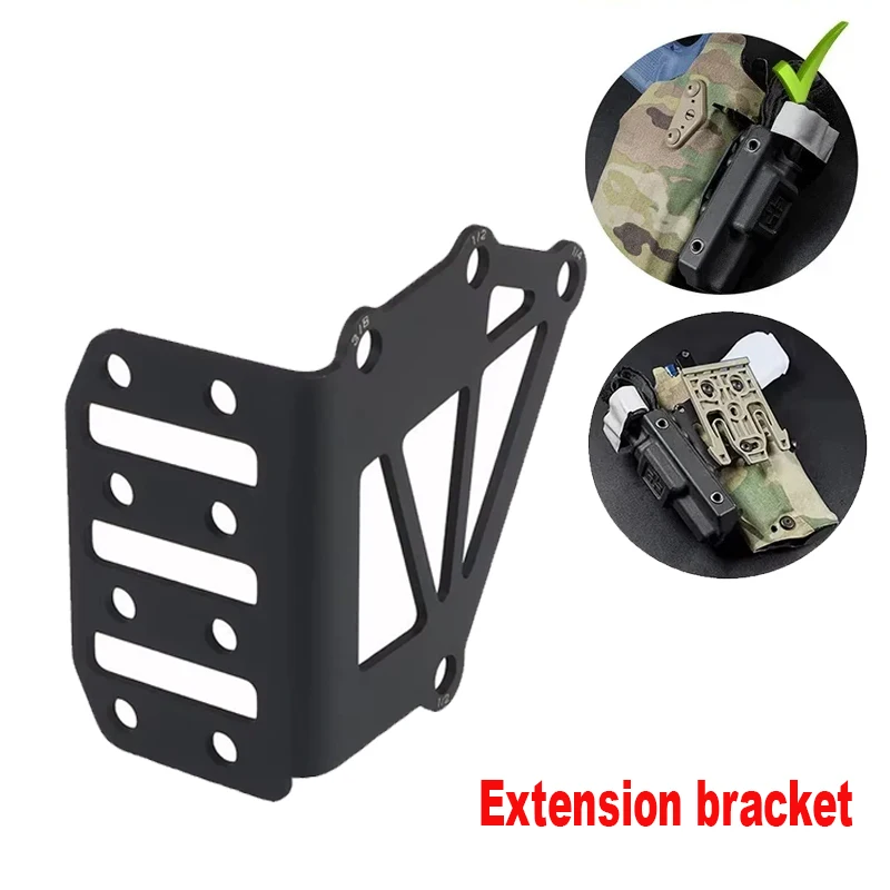 Hunting holster extension adapter, QLS extension bracket, tactical holster right angle adapter, tourniquet bracket
Hunting holster extension adapter, QLS extension bracket, tactical holster right angle adapter, tourniquet bracket