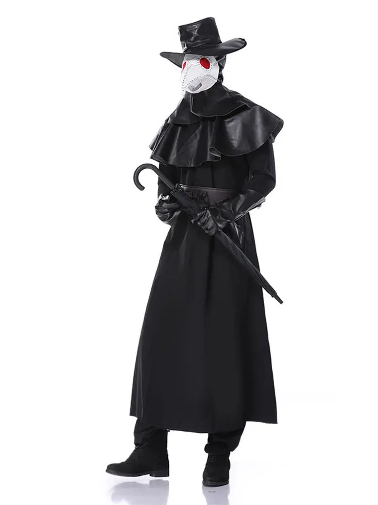 Взрослый костюм на Хэллоуин для мужчин и женщин, костюм чумы убийцы, ворона, длинный клюв, сценический костюм 
Взрослый костюм на Хэллоуин для мужчин и женщин, костюм чумы убийцы, ворона, длинный клюв, сценический костюм
