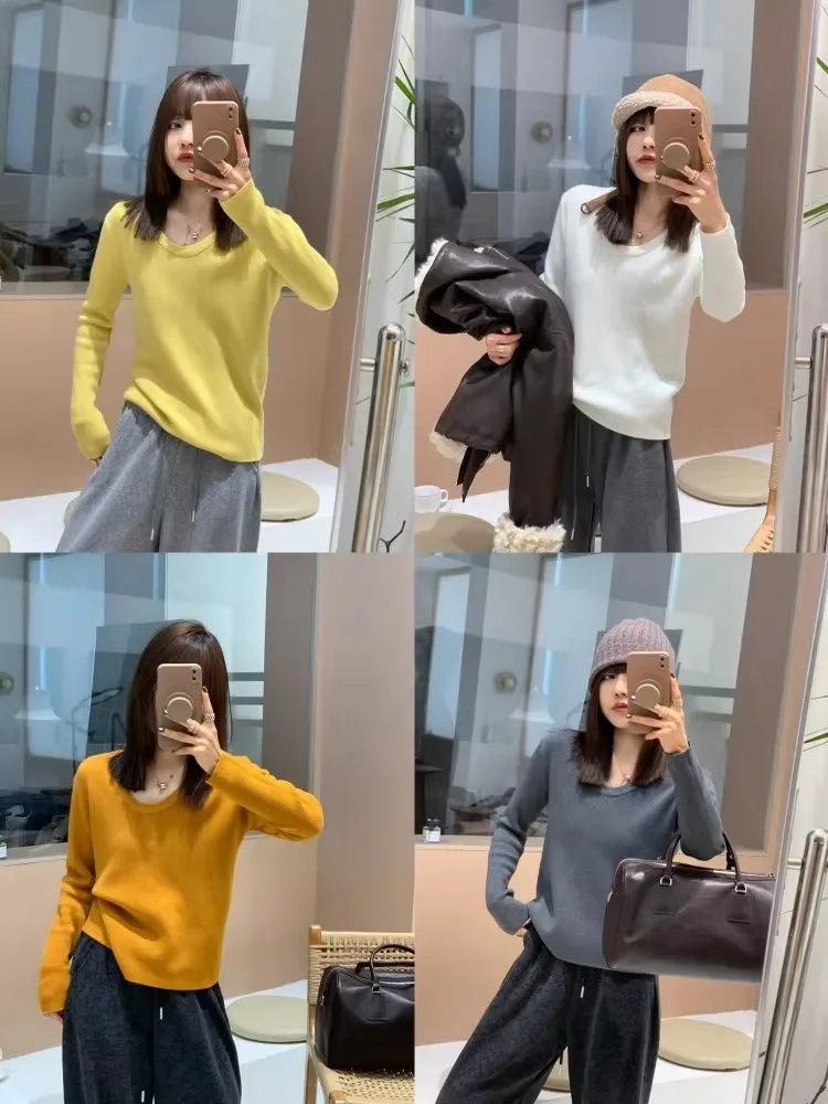 Feita Fce Lined Knitwear round Ne Color Commute Comfortable Slimming Base Layer Top Women's Casual Loose Fit
Feita Fce Lined Knitwear round Ne Color Commute Comfortable Slimming Base Layer Top Women's Casual Loose Fit