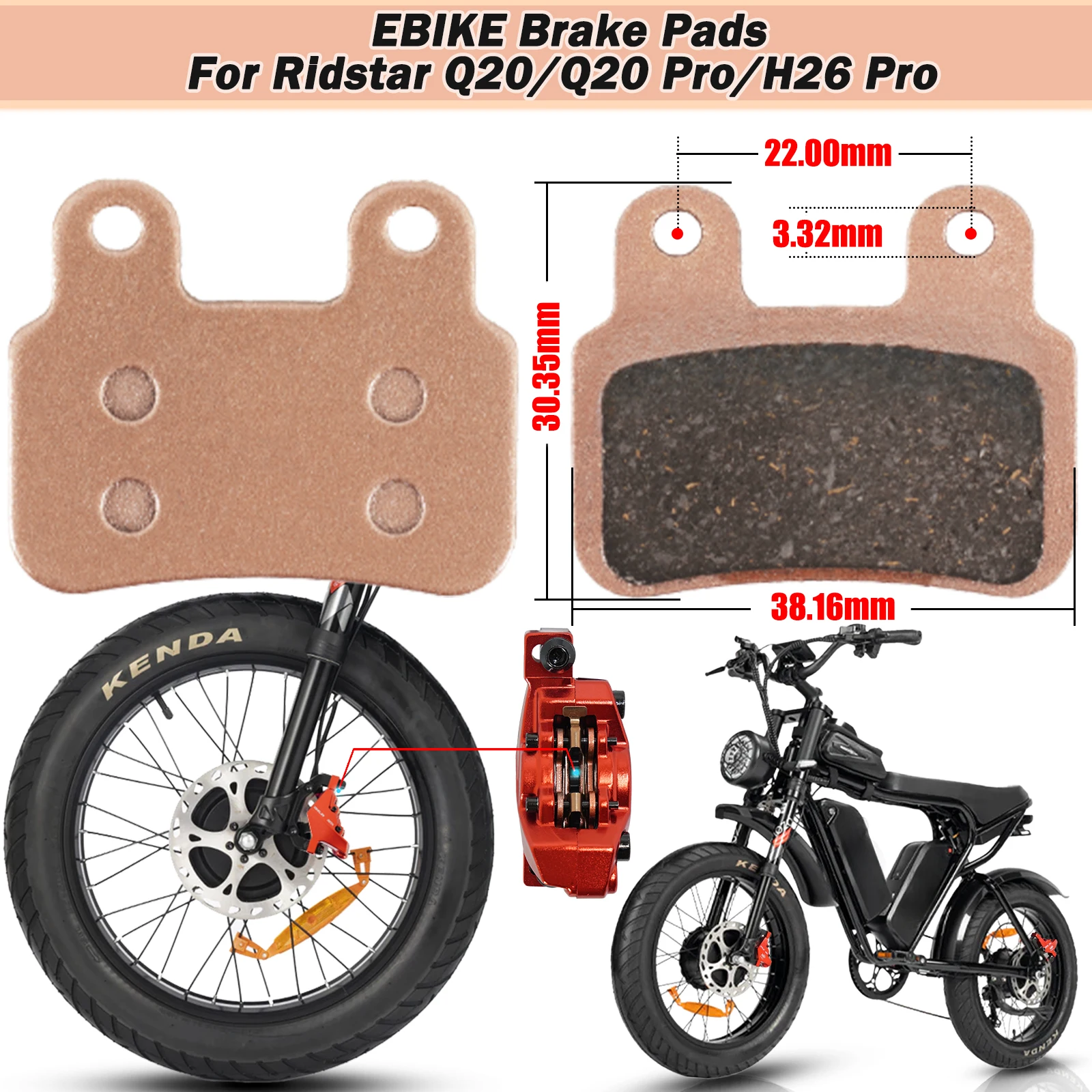 Stop Faster & Longer: Copper Semi-Metallic Brake Pads for Ridstar Q20/Q20 Pro/H26 Pro – Fit XD-KLBS-DOT4 Hydraulic
Stop Faster & Longer: Copper Semi-Metallic Brake Pads for Ridstar Q20/Q20 Pro/H26 Pro – Fit XD-KLBS-DOT4 Hydraulic