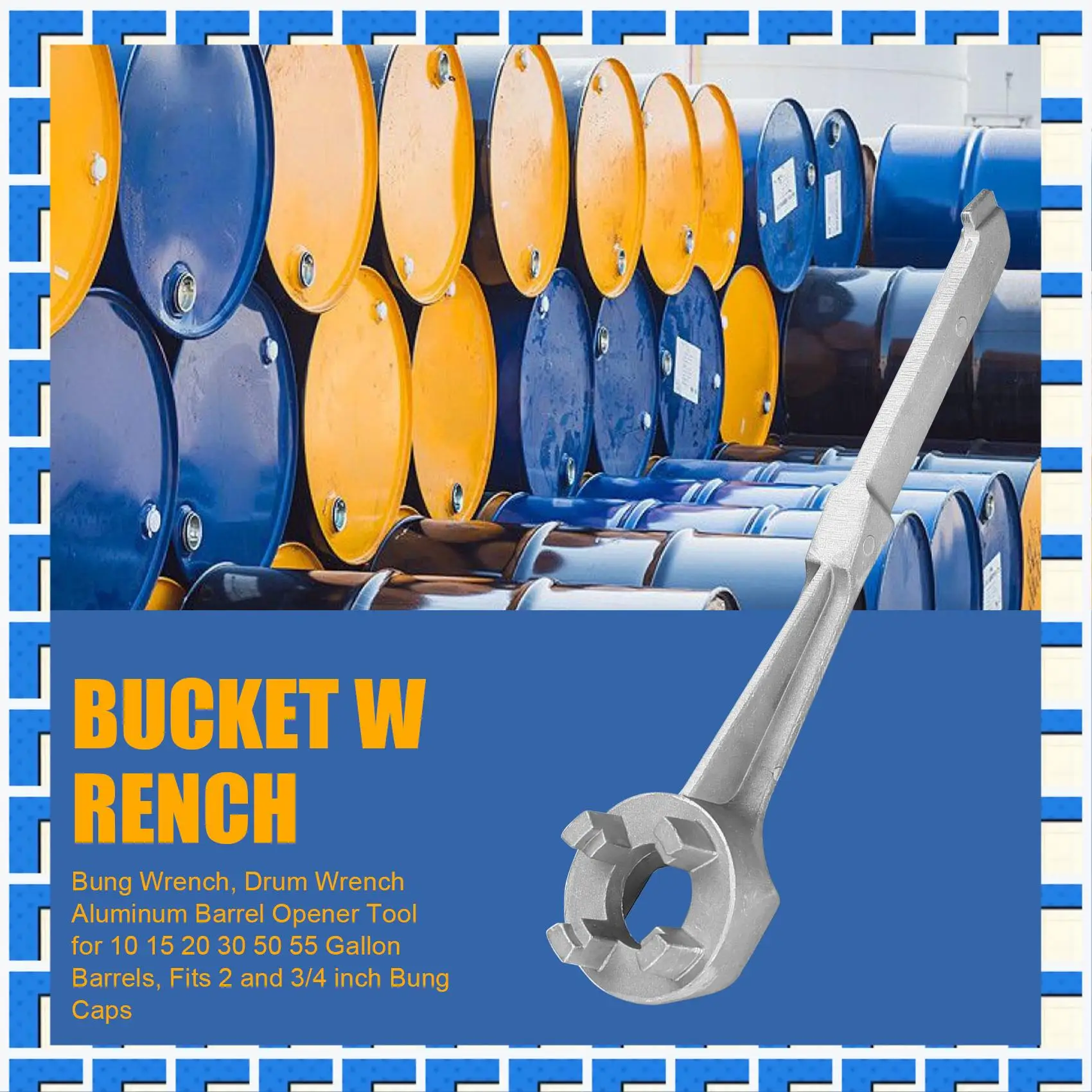 ABNG Bung Wrench, Drum Wrench Aluminum Barrel Opener Tool For 10 15 20 30 50 55 Gallon Barrels, Fits 2 And 3/4 Inch Bung Caps 
ABNG Bung Wrench, Drum Wrench Aluminum Barrel Opener Tool For 10 15 20 30 50 55 Gallon Barrels, Fits 2 And 3/4 Inch Bung Caps