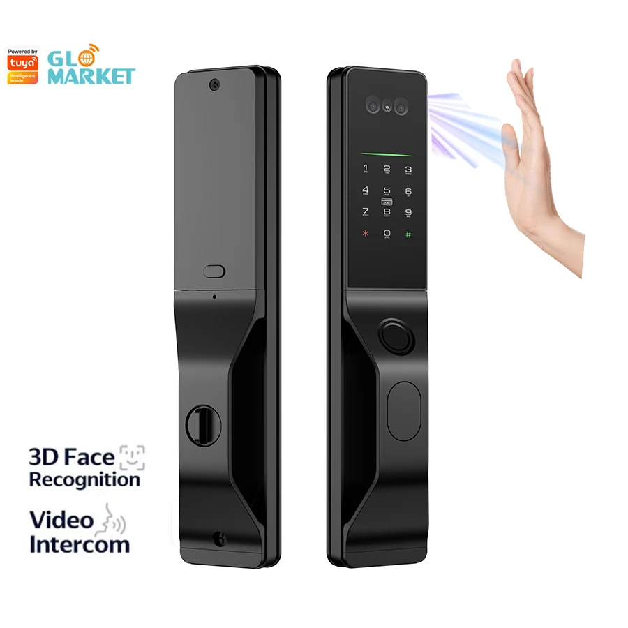 3D Face Recognition Biometric Fingerprint Smart Door Lock Tuya WiFi Aluminum Wood/Aluminum Doors Keyless Entry
3D Face Recognition Biometric Fingerprint Smart Door Lock Tuya WiFi Aluminum Wood/Aluminum Doors Keyless Entry