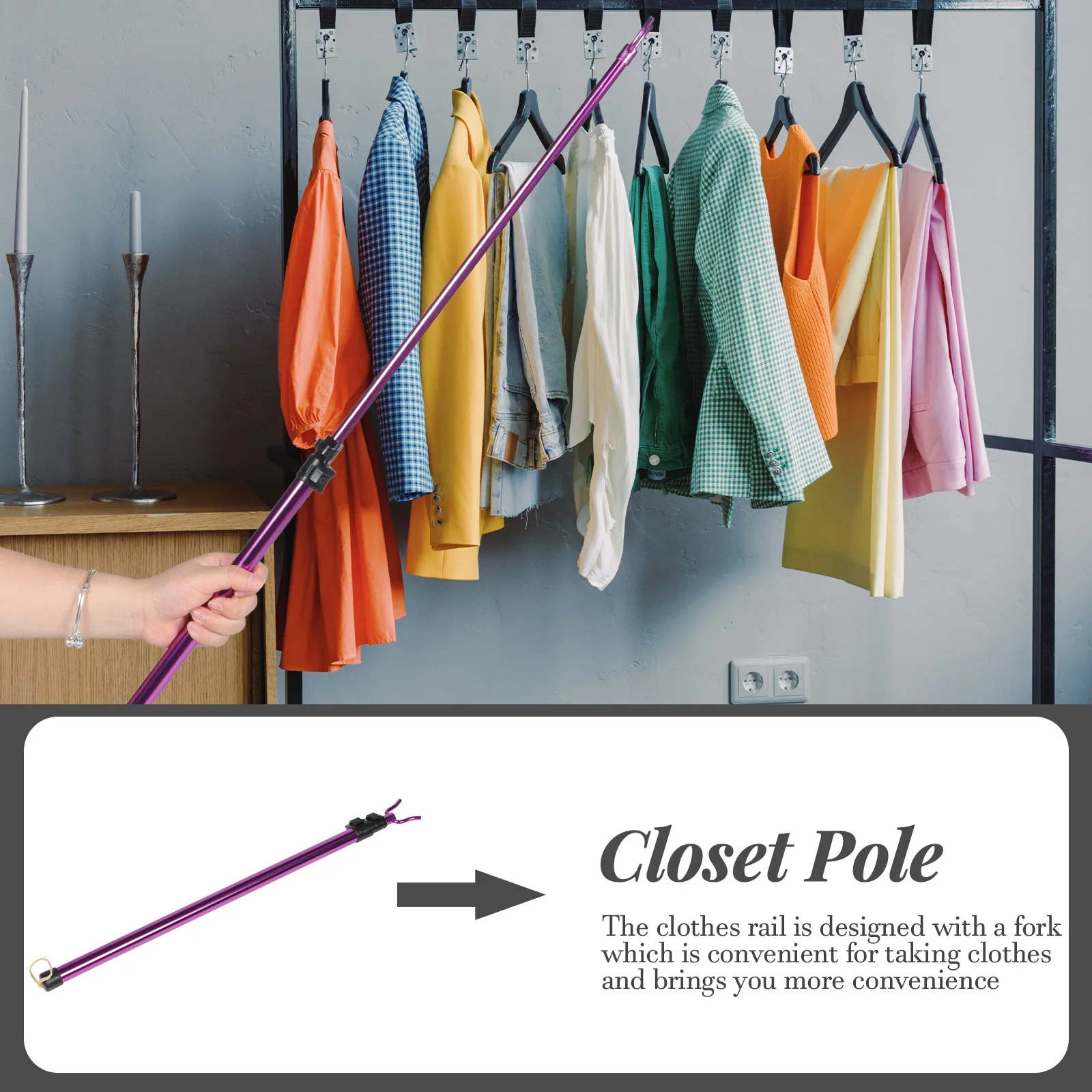 Telescopic Support Rod Retractable Clothes Pole Fork Purple Stainless Steel High Reaching Garment Drying Adjustable Long Closet
Telescopic Support Rod Retractable Clothes Pole Fork Purple Stainless Steel High Reaching Garment Drying Adjustable Long Closet