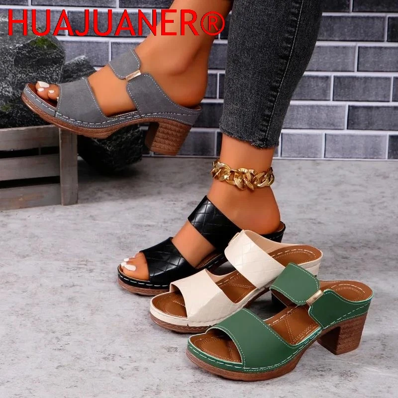Women's Slippers 2025 Summer New Fashion Open Toed High Heel Shoes for Women Lightweight Hollow Solid Slippers Female Zapatos
Women's Slippers 2025 Summer New Fashion Open Toed High Heel Shoes for Women Lightweight Hollow Solid Slippers Female Zapatos