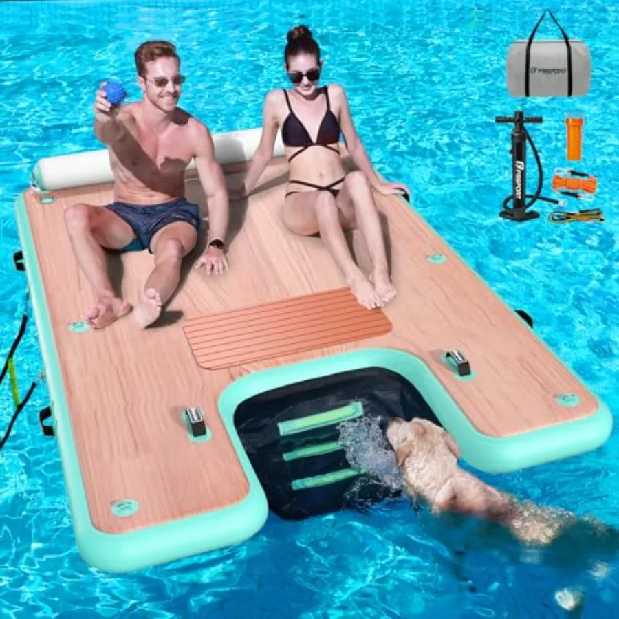 Inflatable Floating Dock with Boat Ramp for Pool Lake Beach Ocean Non-Slip Air Dock Floating Platform in Blue with Water Ladder
Inflatable Floating Dock with Boat Ramp for Pool Lake Beach Ocean Non-Slip Air Dock Floating Platform in Blue with Water Ladder