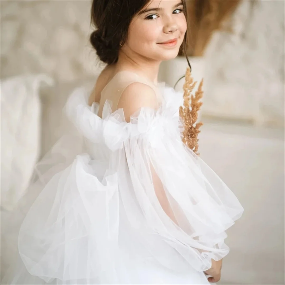 Long Sleeve White Tulle With Bow Party Wedding Birthday Flower Girl Dress And Flowers Tailing For Banquet Princess Gowns
Long Sleeve White Tulle With Bow Party Wedding Birthday Flower Girl Dress And Flowers Tailing For Banquet Princess Gowns
